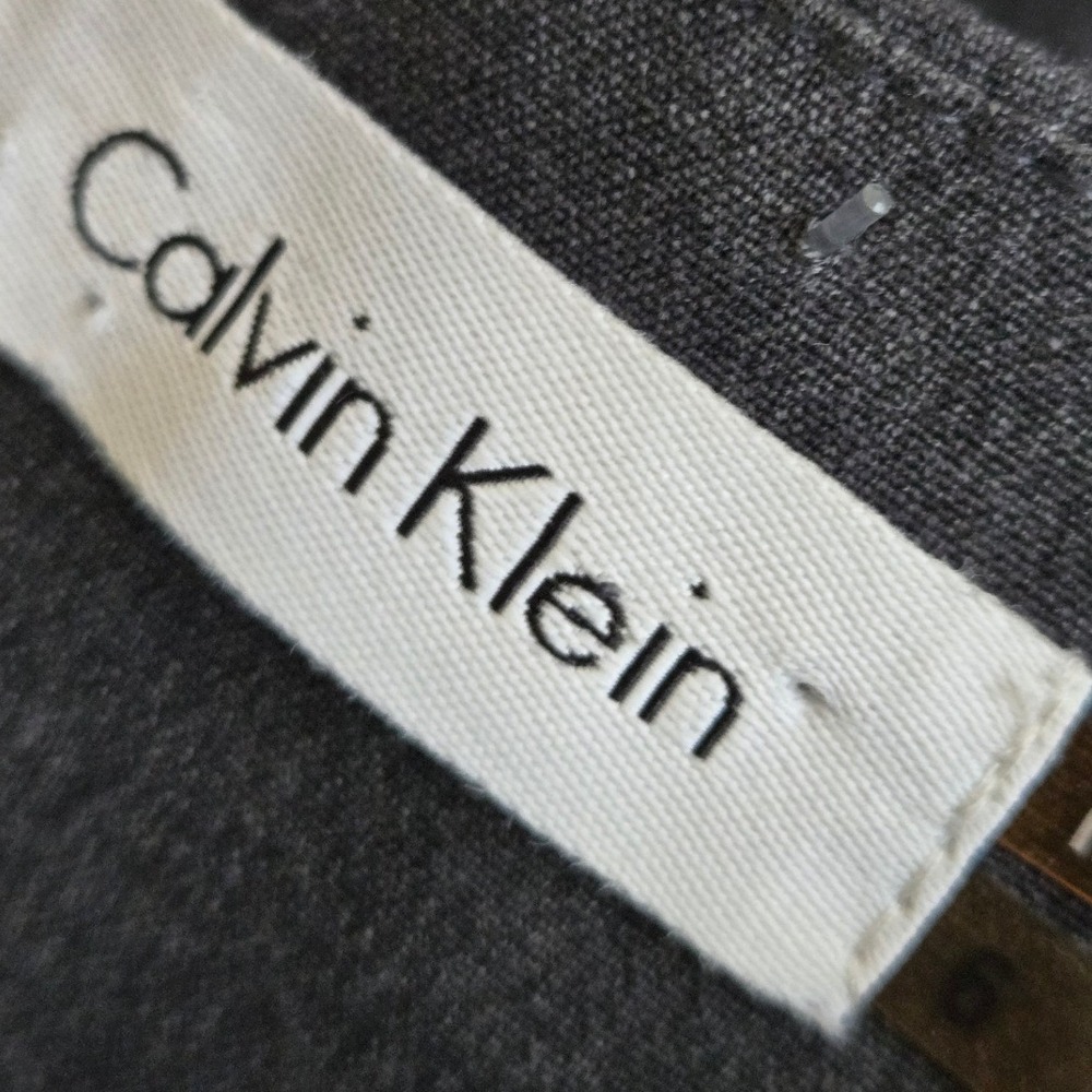 Calvin Klein Grey Pin Tuck Pleated Waist Sheath Dress Size 6 Sleeveless Office - Picture 5 of 6